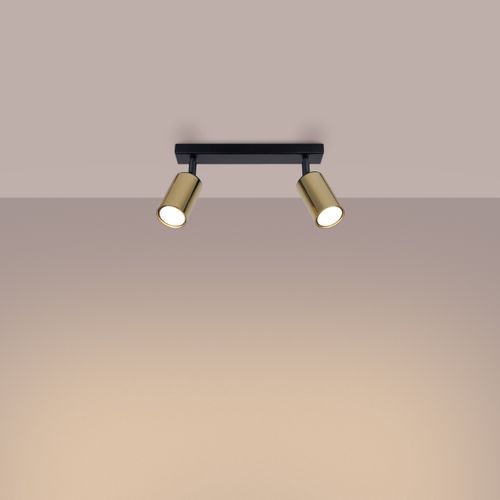 Plafonnier Acier Or/noir Gu10 2 Winx