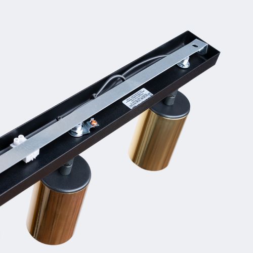 Plafonnier Acier Or/noir Gu10 3 Winx Line