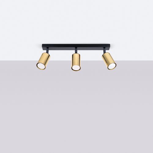 Plafonnier Acier Or/noir Gu10 3 Winx Line