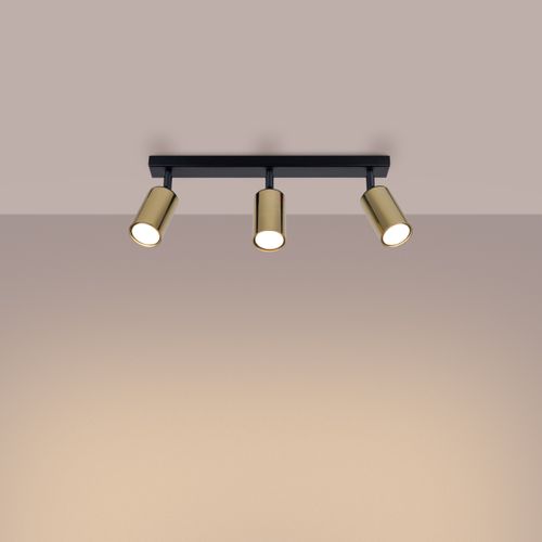 Plafonnier Acier Or/noir Gu10 3 Winx Line