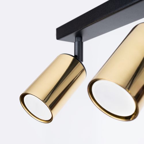 Plafonnier Acier Or/noir Gu10 3 Winx Line