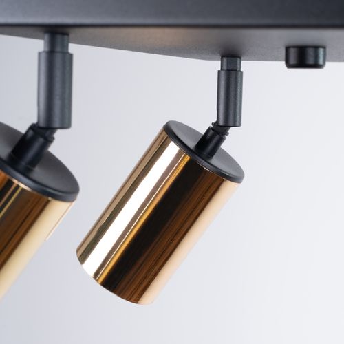 Plafonnier Acier Or/noir Gu10 4 Winx