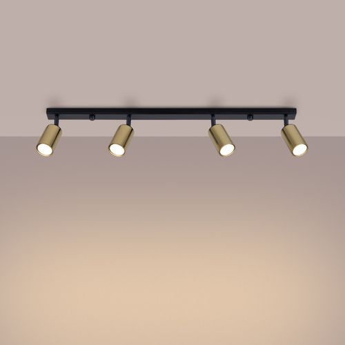 Plafonnier Acier Or/noir Gu10 4 Winx Line