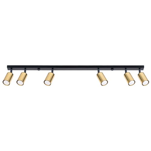 Plafonnier Acier Or/noir Gu10 6 Winx Line