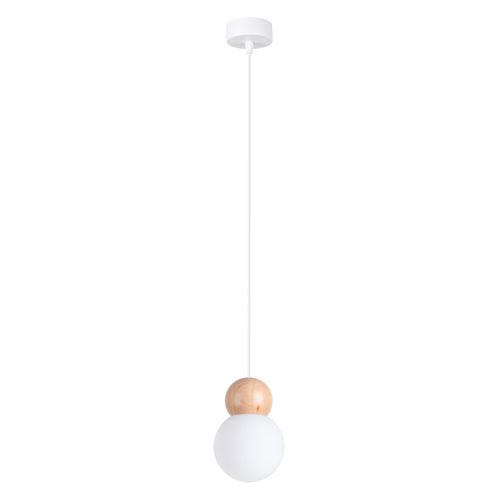 Suspension Verre Blanc/bois Naturel G9 1 Pekka
