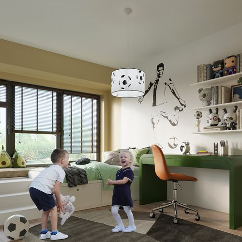 Suspension Pvc Blanc Noir E27 1 Football A40