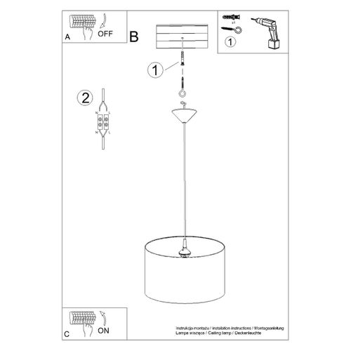 Suspension Pvc Blanc Noir E27 1 Football B40