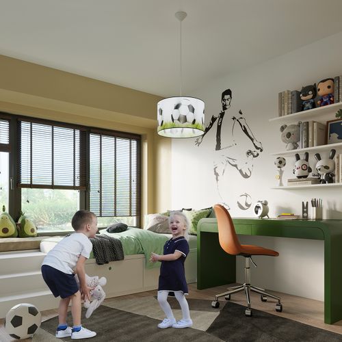 Suspension Pvc Blanc/noir/vert E27 1 Football C40