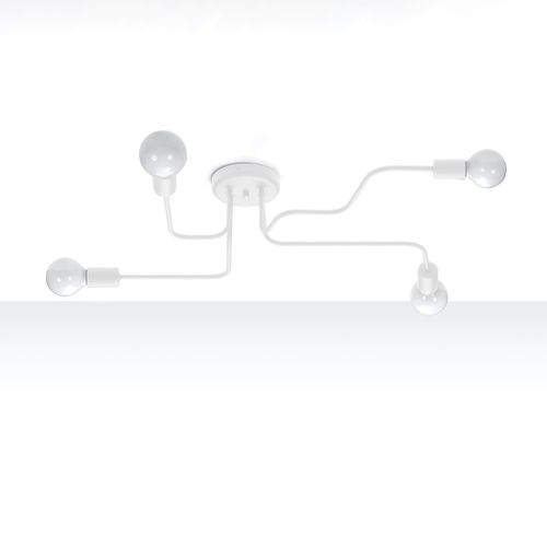 Lustre Acier Blanc E27 4 Vector