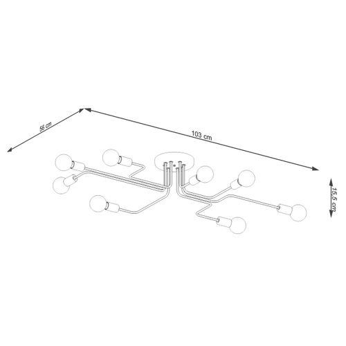 Lustre Acier Blanc E27 8 Vector