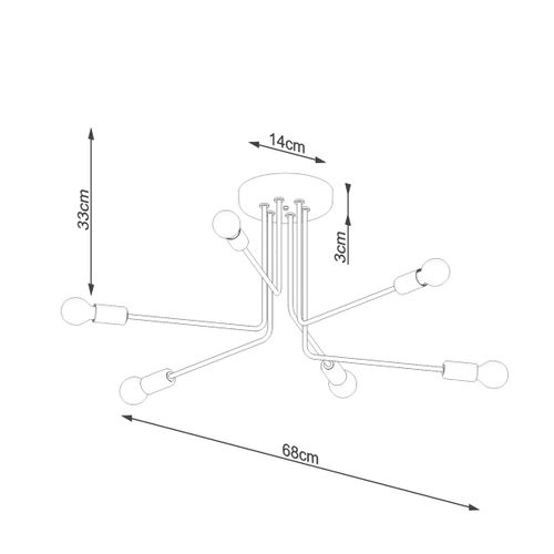Lustre Acier Noir E27 6 Norah