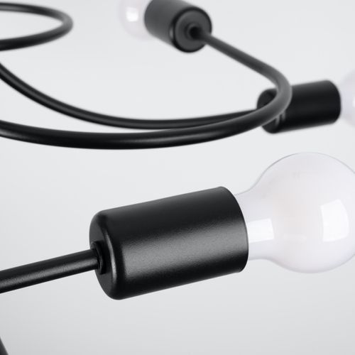 Suspension Acier Noir E27 8 Levar