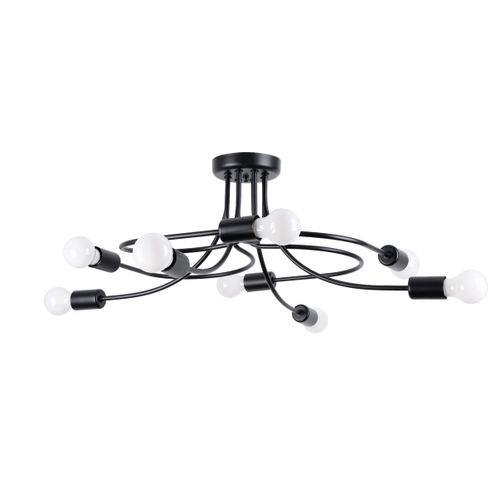 Suspension Acier Noir E27 8 Levar