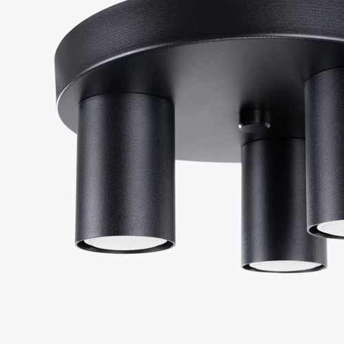 Plafonnier Acier Noir Gu10 3 Lagos