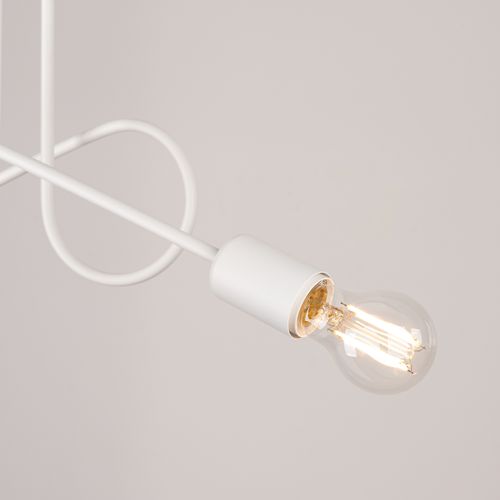 Lustre Acier Blanc E27 2 Loop