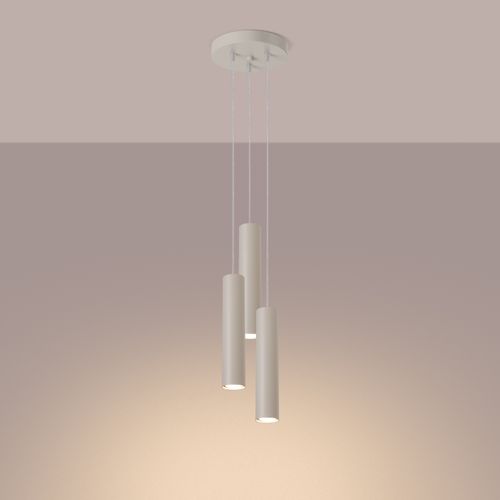 Suspension Acier Beige Gu10 3 Lagos