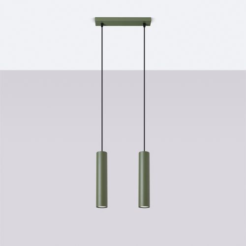 Suspension Acier Vert Olive Gu10 2 Lagos