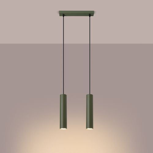 Suspension Acier Vert Olive Gu10 2 Lagos