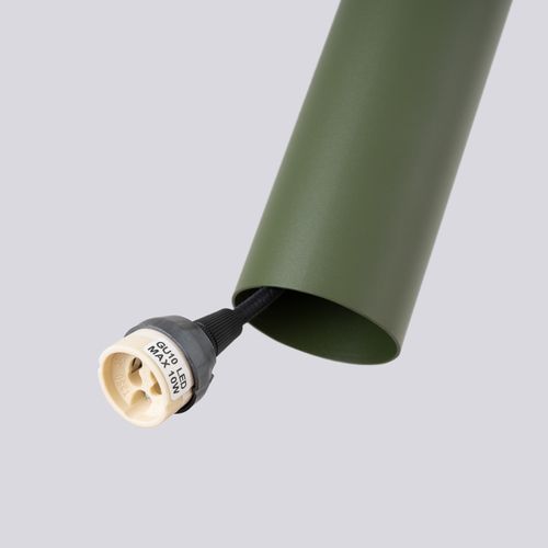 Suspension Acier Vert Olive Gu10 3 Lagos