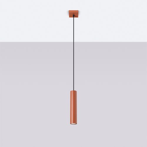 Suspension Acier Ocre Rouge Gu10 1 Lagos