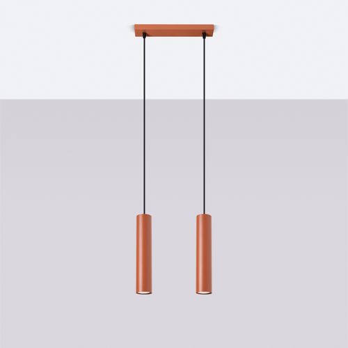 Suspension Acier Ocre Rouge Gu10 2 Lagos