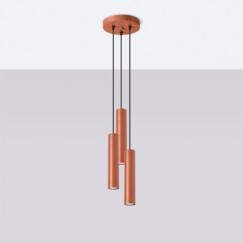 Suspension Acier Ocre Rouge Gu10 3 Lagos