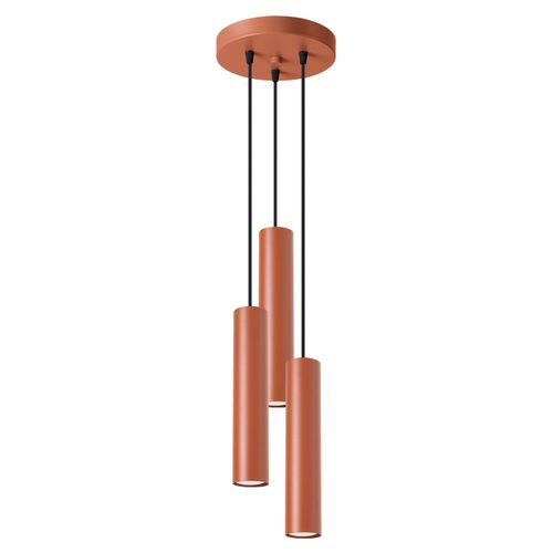 Suspension Acier Ocre Rouge Gu10 3 Lagos