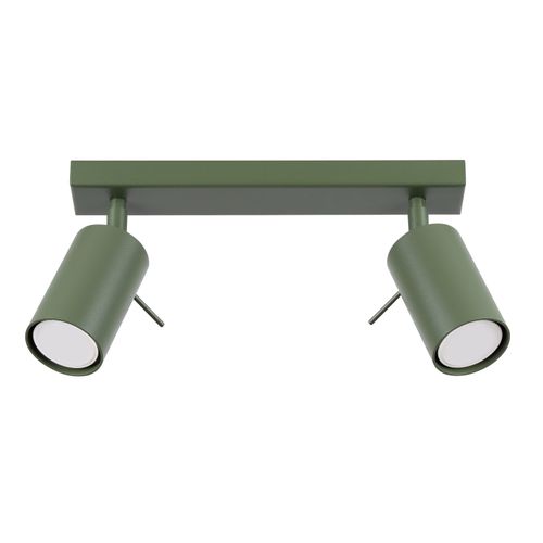 Plafonnier Acier Vert Olive Gu10 2 Ring