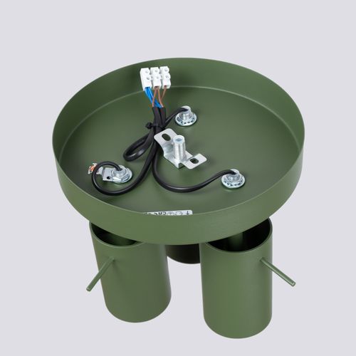 Plafonnier Acier Vert Olive Gu10 3 Ring