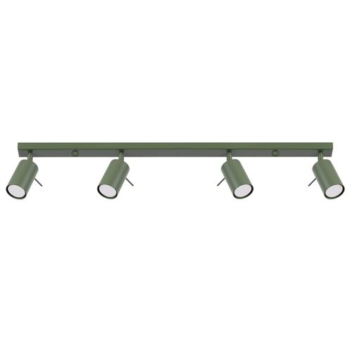 Plafonnier Acier Vert Olive Gu10 4 Ring