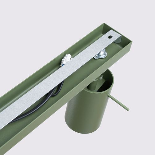 Plafonnier Acier Vert Olive Gu10 6 Ring