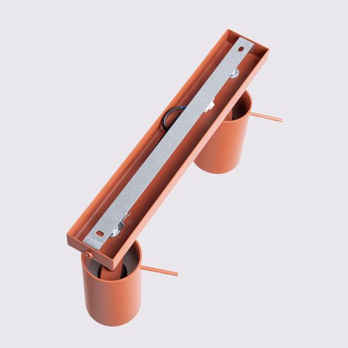 Plafonnier Acier Ocre Rouge Gu10 2 Ring