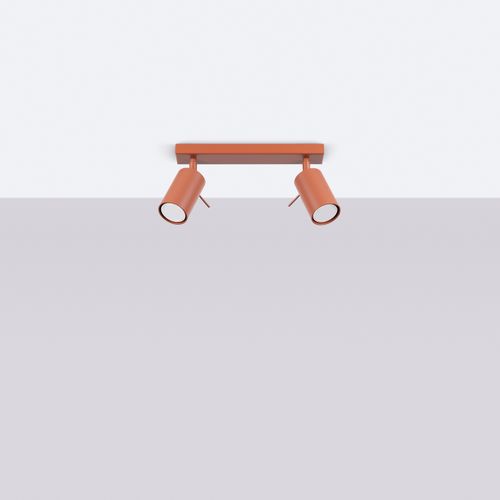 Plafonnier Acier Ocre Rouge Gu10 2 Ring