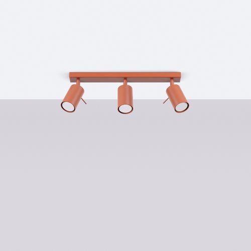 Plafonnier Acier Ocre Rouge Gu10 3 Ring Line
