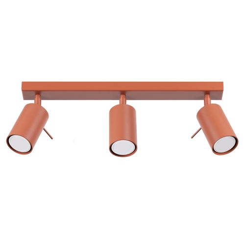 Plafonnier Acier Ocre Rouge Gu10 3 Ring Line