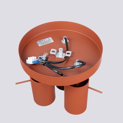 Plafonnier Acier Ocre Rouge Gu10 3 Ring