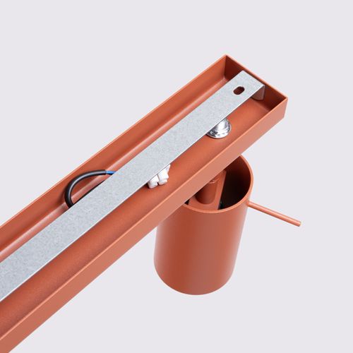 Plafonnier Acier Ocre Rouge Gu10 6 Ring