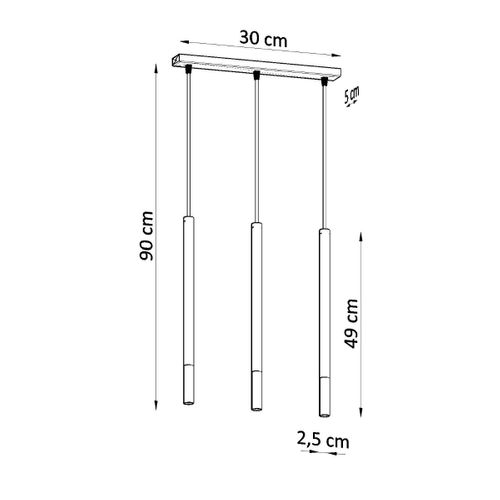 Suspension Acier Or/noir G9 3 Mozaica Line