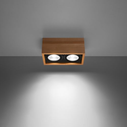 Plafonnier Bois Bois Naturel Gu10/es111 2 Quatro