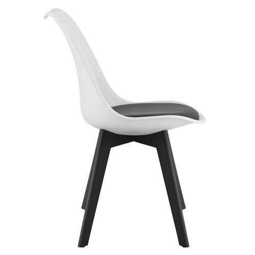 Chaise Mark Blanc Et Noir / Pieds Noirs X 1 45x45x50