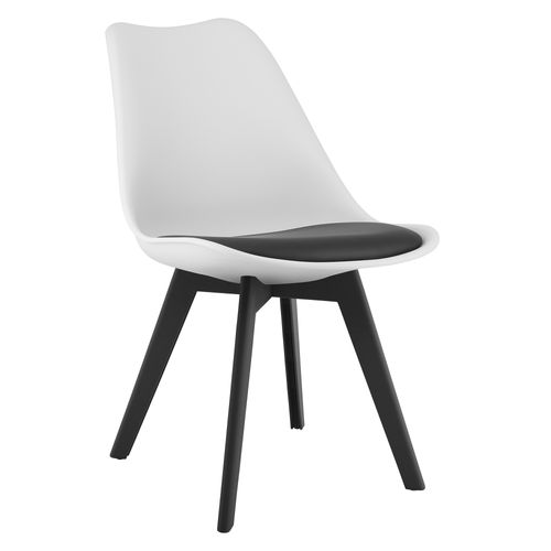 Chaise Mark Blanc Et Noir / Pieds Noirs X 1 45x45x50