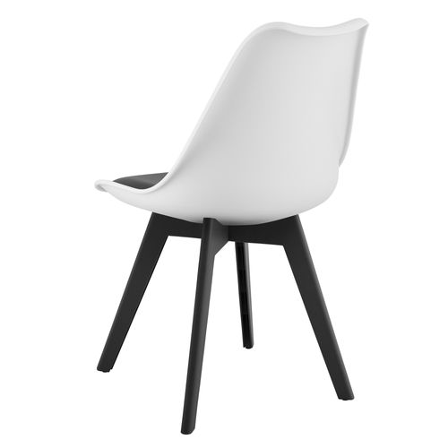 Chaise Mark Blanc Et Noir / Pieds Noirs X 1 45x45x50