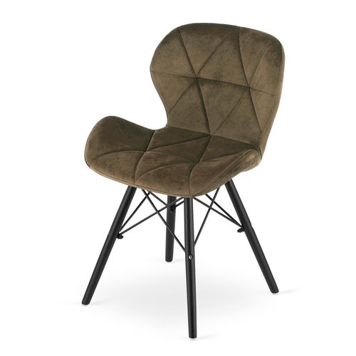 Chaise Lago Velours - Marron/pieds Noirs X 1 45x45x50