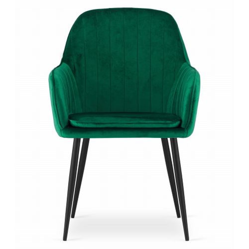 Chaise Lugo - Velours Vert / Pieds Noirs X 1 60x50x50