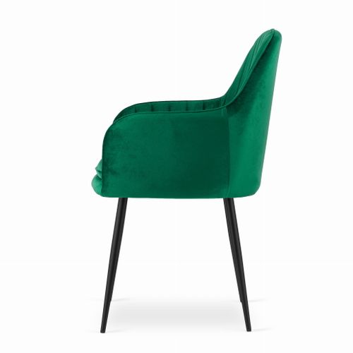 Chaise Lugo - Velours Vert / Pieds Noirs X 1 60x50x50