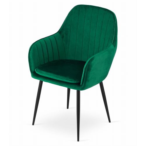 Chaise Lugo - Velours Vert / Pieds Noirs X 1 60x50x50