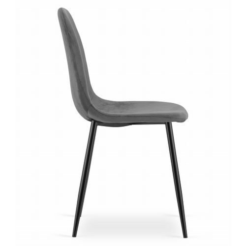 Chaise Como - Velours Gris Foncé X 1 60x40x50