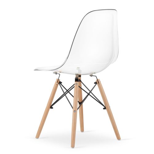 Chaise Osaka Transparente / Pieds En Bois Naturel X 1 45x45x50