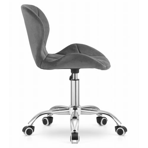 Chaise Pivotante Avola Velours - Gris Foncé 46x46x52