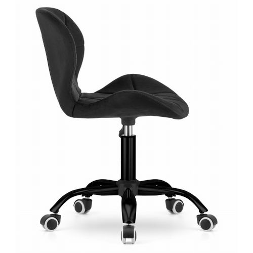 Chaise De Bureau Noto En Velours — Noir 46x46x52